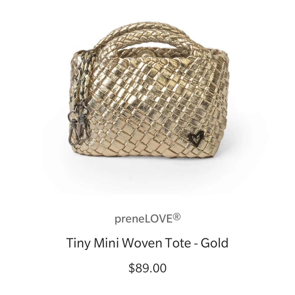 preneLOVE Tiny Mini Woven Tote - Gold